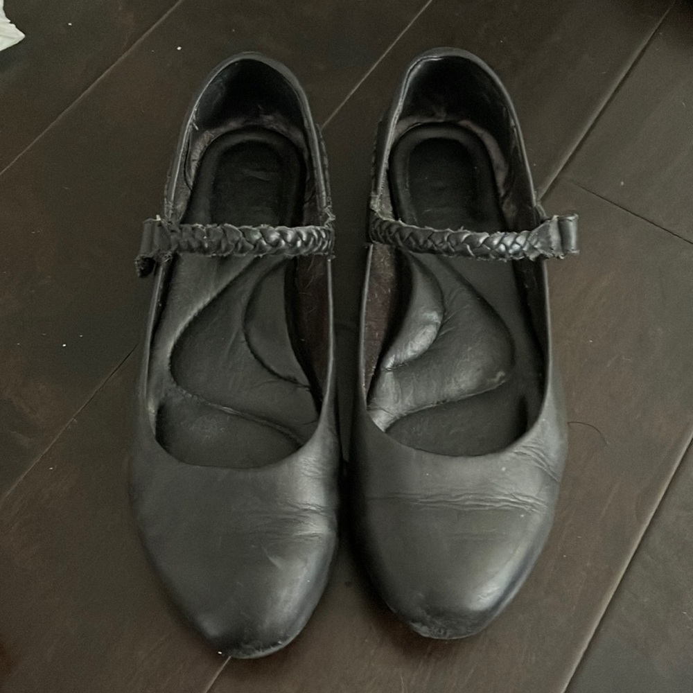 Born Black Flats with Strap